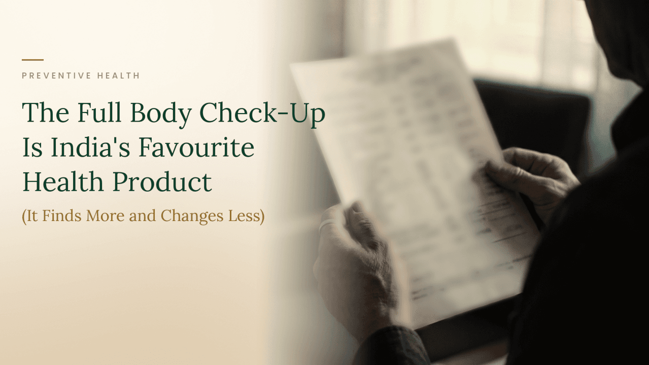 Cover illustration for the article on why every Indian full body check-up contains the same tests.